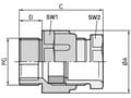 Miniatyrbilde 3 av 5: Lapp SKINDICHT 52005470, Rustfritt stål, Nickel, 1 stykker
