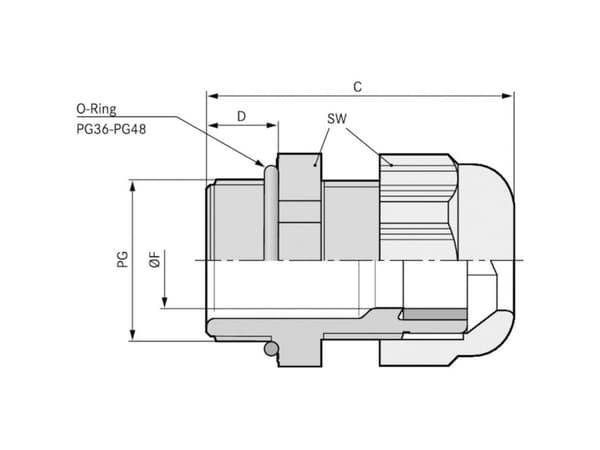 Lapp SKINTOP 53015080, Grå, Polyamid, 5 stykker, PG42, IP68, -40 - 100 °C