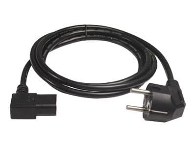 DELTACO - Strømkabel - power CEE 7/7 (hann) til power IEC 60320 C13 - AC 250 V - 10 A - 3 m - 90°-kontakt - svart