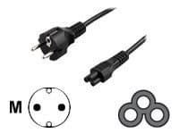 DELTACO DEL-109N - Johdinsarja - CEE 7/7 (han) lige til IEC 60320 C5 lige - AC 250 V - 2,5 A - 2 m - lajiteltu