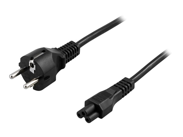 DELTACO DEL-109N - Johdinsarja - CEE 7/7 (han) lige til IEC 60320 C5 lige - AC 250 V - 2,5 A - 2 m - lajiteltu