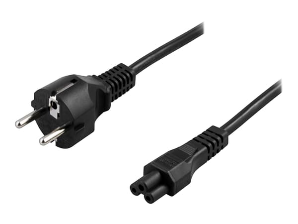 DELTACO DEL-109N - Johdinsarja - CEE 7/7 (han) lige til IEC 60320 C5 lige - AC 250 V - 2,5 A - 2 m - lajiteltu