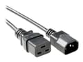 Miniatyrbilde 1 av 4: MicroConnect - Strømforlengelseskabel - IEC 60320 C19 til IEC 60320 C14 - AC 250 V - 10 A - 2 m - svart