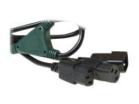 MicroConnect - Strømsplitter - strøm (hann) til strøm (hunn) - 1.8 m