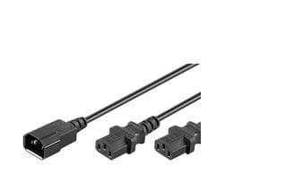 MicroConnect - Strømsplitter - strøm (hann) til strøm (hunn) - 1.8 m