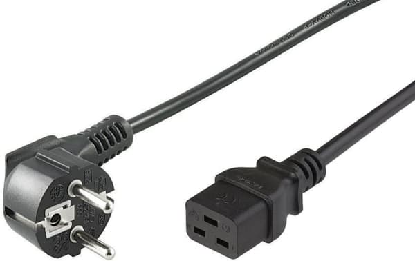 MicroConnect - Strømkabel - CEE 7/7 (han) vinklet til IEC 60320 C19 lige - AC 250 V - 16 A - 1 m - lajittelu