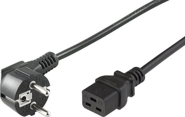 MicroConnect - Strømkabel - CEE 7/7 (han) vinklet til IEC 60320 C19 lige - AC 250 V - 16 A - 1 m - lajittelu