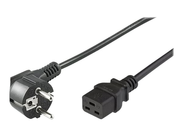 MicroConnect - Strømkabel - CEE 7/7 (han) vinklet til IEC 60320 C19 lige - AC 250 V - 16 A - 1 m - lajittelu