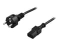 Miniatyrbilde 3 av 5: DELTACO DEL-111M - Strømkabel - power CEE 7/7 (hann) rett til power IEC 60320 C13 rett - AC 250 V - 10 A - 5 m - svart