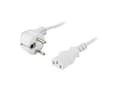 Miniatyrbilde 5 av 5: DELTACO DEL-109EV - Strømkabel - power CEE 7/7 (hann) vinklet til power IEC 60320 C13 rett - AC 250 V - 10 A - 1 m - hvit