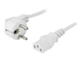 Miniatyrbilde 1 av 5: DELTACO DEL-109EV - Strømkabel - power CEE 7/7 (hann) vinklet til power IEC 60320 C13 rett - AC 250 V - 10 A - 1 m - hvit