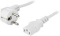 Miniatyrbild 5 av 5: DELTACO - Strömkabel - power CEE 7/7 (hane) vinklad till power IEC 60320 C13 rak - AC 250 V - 10 A - 50 cm - vit