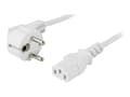 Miniatyrbild 1 av 5: DELTACO - Strömkabel - power CEE 7/7 (hane) vinklad till power IEC 60320 C13 rak - AC 250 V - 10 A - 50 cm - vit