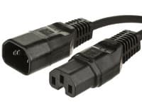 MicroConnect - Strømforlengelseskabel - IEC 60320 C15 til IEC 60320 C14 - 2.5 m