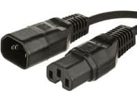 MicroConnect - Strømforlengelseskabel - IEC 60320 C15 til IEC 60320 C14 - 2.5 m