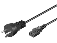 MicroConnect - Strømkabel - DK 2-5A (P) til IEC 60320 C13 - 5 m - sort - Tanska