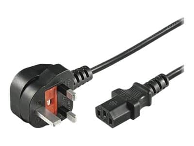 MicroConnect - Strømkabel - Type G (hann) vinklet til power IEC 60320 C13 rett - AC 250 V - 10 A - 50 cm - svart - Storbritannia