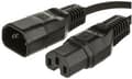 Miniatyrbilde 3 av 5: MicroConnect - Strømforlengelseskabel - IEC 60320 C14 til IEC 60320 C15 - AC 250 V - 10 A - 1 m - svart