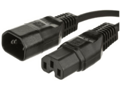 Miniatyrbilde 4 av 5: MicroConnect - Strømforlengelseskabel - IEC 60320 C14 til IEC 60320 C15 - AC 250 V - 10 A - 1 m - svart