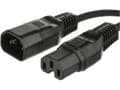 Miniatyrbilde 5 av 5: MicroConnect - Strømforlengelseskabel - IEC 60320 C14 til IEC 60320 C15 - AC 250 V - 10 A - 1 m - svart