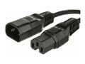 Miniatyrbilde 2 av 5: MicroConnect - Strømforlengelseskabel - IEC 60320 C14 til IEC 60320 C15 - AC 250 V - 10 A - 1 m - svart