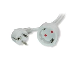 goobay - Förlängningskabel för ström - power CEE 7/7 (hane) vinklad till CEE 7/4 (hona) - AC 250 V - 10 A - 3 m - vit