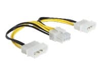 Delock - Strømkabel - 8-pins EPS12V (hunn) til 4-pin intern strøm (hann) - 15 cm