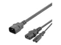 Pikkukuva 1 / 4: DELTACO Y-Splitter power cord C14 to C13+C7, 0,5m, black