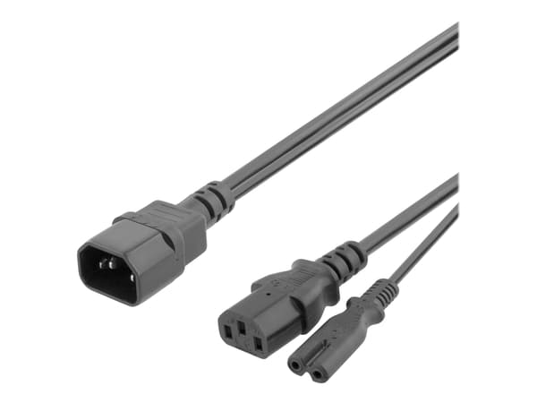 DELTACO DEL-109YA - Strømkabel - IEC 60320 C14 til power IEC 60320 C13, power IEC 60320 C7 - 50 cm