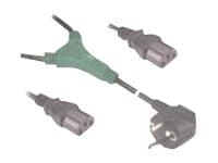 MicroConnect - Strømsplitter - IEC 60320 (hann) til IEC 60320 (hann) - 1.8 m - svart - Tyskland, Sverige