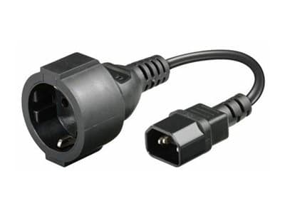 MicroConnect PowerCord - Strømkabel - IEC 60320 C14 til power CEE 7/7 (hunn) - AC 250 V - 23 cm - svart