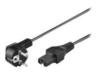 MicroConnect PowerCord - Strømkabel - IEC 60320 C15 til power CEE 7/7 (hann) - 2 m - 90°-kontakt - svart