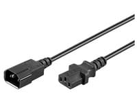 MicroConnect - Strømforlengelseskabel - 3 m - svart