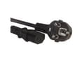 Miniatyrbilde 5 av 5: MicroConnect - Strømkabel - power IEC 60320 C13 til power CEE 7/7 (hann) - 3 m - 90°-kontakt - svart