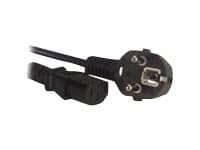 MicroConnect - Strømkabel - power IEC 60320 C13 til power CEE 7/7 (hann) - 3 m - 90°-kontakt - svart