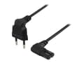 Miniatyrbilde 4 av 5: DELTACO - Strømkabel - Europlug (hann) vinklet til power IEC 60320 C7 vinklet - AC 250 V - 2.5 A - 3 m - svart