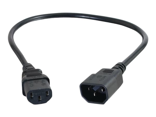 C2G Computer Power Cord Extension - Strømforlengelseskabel - power IEC 60320 C13 til IEC 60320 C14 - AC 250 V - 2 m