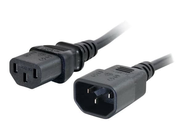 C2G Computer Power Cord Extension - Strømforlengelseskabel - power IEC 60320 C13 til IEC 60320 C14 - AC 250 V - 2 m