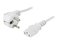 Miniatyrbilde 1 av 5: DELTACO DEL-111V - Strømkabel - power CEE 7/7 (hann) vinklet til power IEC 60320 C13 rett - AC 250 V - 10 A - 5 m - hvit