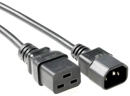 MicroConnect - Strømforlengelseskabel - IEC 60320 C19 til IEC 60320 C14 - AC 250 V - 10 A - 5 m - svart