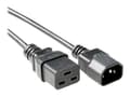 Miniatyrbilde 1 av 4: MicroConnect - Strømforlengelseskabel - IEC 60320 C19 til IEC 60320 C14 - AC 250 V - 10 A - 5 m - svart
