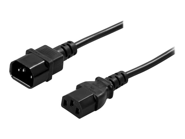 DELTACO DEL-112-50 - Strømforlengelseskabel - IEC 60320 C14 til power IEC 60320 C13 - AC 250 V - 10 A - 50 cm - rett kontakt - svart