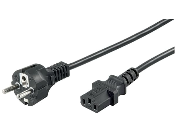 goobay NK 106 S - Strömkabel - power IEC 60320 C13 till CEE 7/7 (hane) - AC 250 V - 2 m - svart