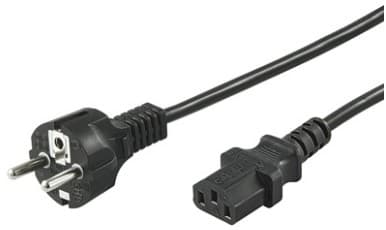 goobay NK 106 S - Strömkabel - power IEC 60320 C13 till CEE 7/7 (hane) - AC 250 V - 2 m - svart