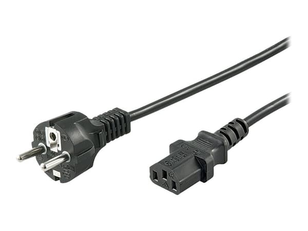 goobay NK 106 S - Strömkabel - power IEC 60320 C13 till CEE 7/7 (hane) - AC 250 V - 2 m - svart