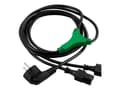 Miniatyrbild 5 av 5: DELTACO DEL-109D - Strömdelare - power CEE 7/7 (hane) vinklad till power IEC 60320 C13 rak - AC 250 V - 10 A - 2 m - svart