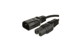 MicroConnect - Strømkabel - IEC 60320 C15 til IEC 60320 C14 - 2 m - svart