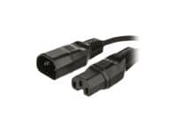 MicroConnect - Strømkabel - IEC 60320 C15 til IEC 60320 C14 - 2 m - svart