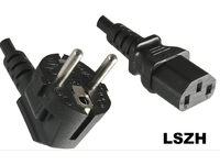 MicroConnect - Strømkabel - power CEE 7/7 (hann) vinklet til power IEC 60320 C13 rett - AC 250 V - 10 A - 1.8 m - halogenfri - svart