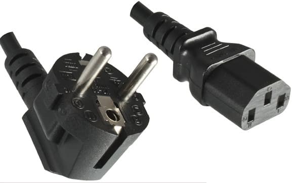 MicroConnect - Strømkabel - power CEE 7/7 (hann) vinklet til power IEC 60320 C13 rett - AC 250 V - 10 A - 1.8 m - halogenfri - svart